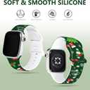 2 x Christmas Watch Bands for Apple Watch Band 38/40/41/42/44/49mm for Men Women, Silicone Waterproof Adjustable Printed Smartwatch Strap for iWatch Series 9 8 7 6 5 4 3 2 1 SE Replacement Wristband Gifts (Green Christmas Tree)