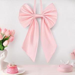 Janinka Christmas Tree Topper Bow 22", Large Bow for Decor, Birthday Party Backdrop, Ribbon Hanging Decor for Christmas Room Backdrop Wedding Party Coquette Room Decorations(Pink, Polyester)