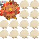Blueweenly 12 Set Fall Thanksgiving Sitting Turkey Craft Kit for Kids DIY 3D Wooden Turkey Painting Kit with Watercolor Pens Acrylic Diamond Thanksgiving Party Decoration Activities Favors Gifts