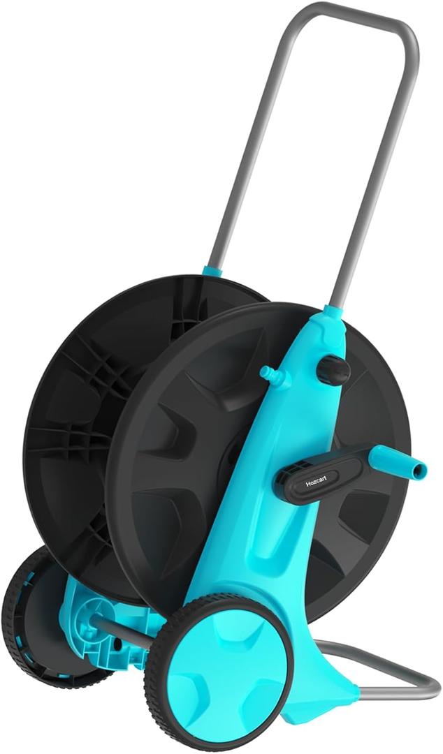 Garden Hose Reel Cart,Portable Hose Carts Holds 150-180 Ft of 5/8 Inch Hose,Durable Water Hose Holder for Outside Yard Lawn (Blue)