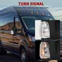 YITAMOTOR Right Side Door mirror Compatible with 2015-2024 Ford Transit 150 250 350 Power Heated Mirror with Amber Turn Light, Black, 18 inches x 19.5 inches x 8.5 inches