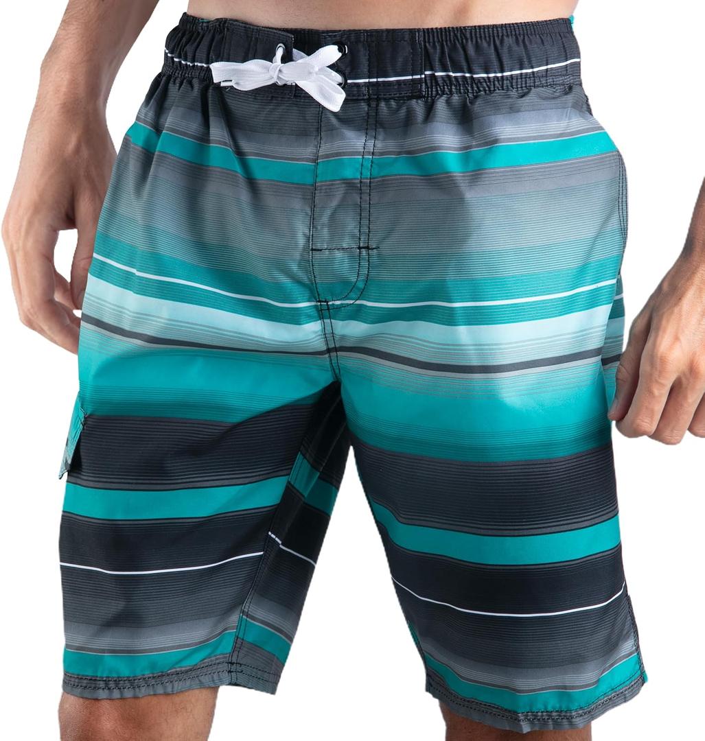 Kanu Surf Mens Barracuda Swim Trunks (Blue, XL)