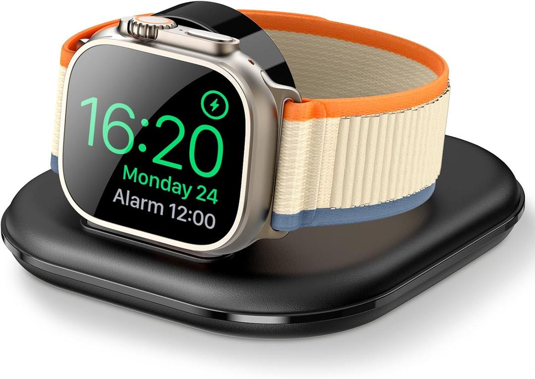 for Apple Watch Magnetic Charging Dock - Fast Magnetic Charger Stand, Compatible with Apple Watch Series 2/3/4/5/6/7/8/9/10/Ultra 1 2, Supports Nightstand Mode, Portable Design for Travel (Black)