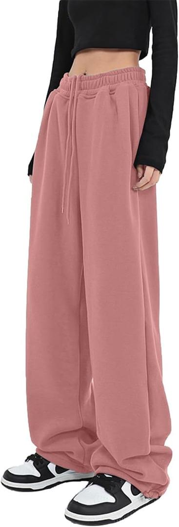 Womens Wide Leg Sweatpants Casual Loose Yoga Pants Comfy Lounge Joggers Baggy Sweatpants Pockets (Orange, XXL)