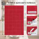 Homaxy 100% Cotton Kitchen Towels 18"x28", 6 Pack Large 380 GSM Dish Towels, Soft and Absorbent Kitchen Hand Towels with Terry Grid Design, Utility Tea Towel Set with Hanging Loop, Red