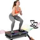 AXV Vibration Plate Fitness Platform Exercise Machine Vibrating Shaking Full Body Shaker Workout Vibrate Stand Shake Board Sport Gym for Weight Loss Fat Burner for Women Men, Black