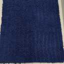 Shaggy Set 2 piece, Plush Chenille Bathroom Mats with Non-slip Backing, Absorbent Rugs (24x16 + 32x20), Navy Blue