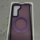 for Samsung Galaxy S23 Case with 360Rotatable Magnetic Ring Stand Compatible with Mag-Safe Military Protection Matte Translucent Phone Cases for Galaxy S23,Purple