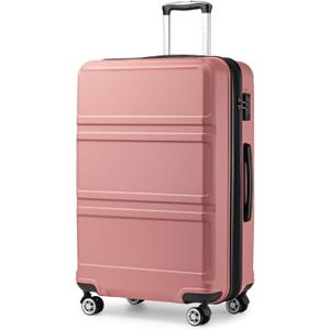 Kono 28 Inch Luggage Expandable Suitcase with Spinner Wheels TSA Lock Lightweight PC+ABS Hardside Large Checked Luggage Durable Rolling Suitcase Nude/Rose Pink