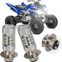 2Pcs 80W Super White LED Bulbs P15D H6M for ATVS YFM350 400 450 660 700 Raptor Blaster 200 350 YFZ 450 TRX 400EX LTZ400