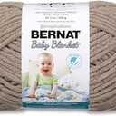 Bernat BABY BLANKET BB Baby Sand Yarn - 1 Pack of 10.5oz/300g - Polyester - #6 Super Bulky - 220 Yards - Knitting/Crochet