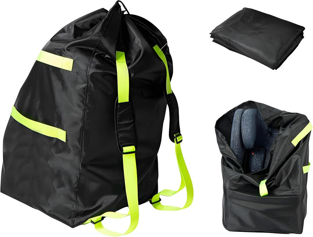 Car Seat Travel Bag for Airplane,Double Waterproof Oxford Gate Check Bags for Most Infant Carseat,Infant Carriers,Booster Seats,with Padded Backpack Shoulder Straps (Car Seat StorageBag, 85x43x43cm)