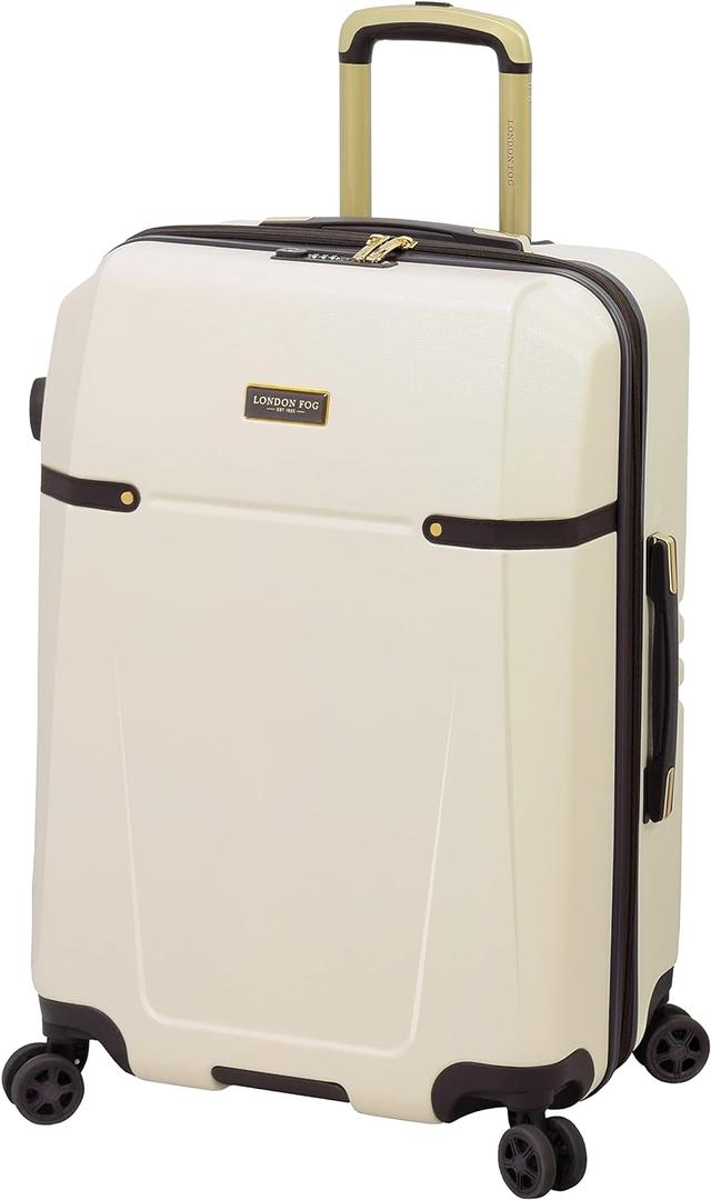 London Fog Brentwood II Expandable HARDSIDE Spinner, Cream, 25-Inch