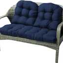 Reyox Outdoor Chair Cushions Set of 3, Waterproof Patio Loveseat Cushions with Ties, Thickened Replacement Cushions for Wicker Furniture Navy Blue 3 PCS