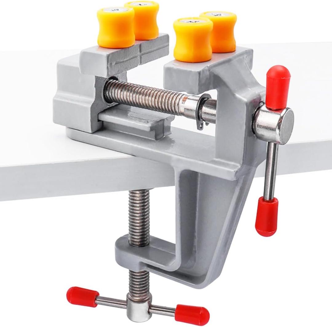 Wolfride Mini Table Clamp Vice, Portable Work Small Bench Vise Jewelry Vise Clamp for Woodworking DIY Watch Repairing