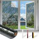 Upgraded Window Privacy Film One Way Daytime Privacy Static Cling Sun Blocking Anti UV Reflective Window Tint for Home and Office (Black - SilverLeaves, 17.5 X 78.7 in)