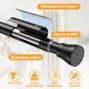 Tension Rods for Windows 28 to 48 Inch - Black Tension Curtain Rod | Spring Tension Rod, No Drill, Non Slip, Adjustable Curtain Rods