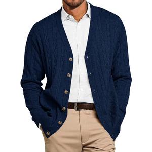 Runcati Mens Cardigan Sweater V Neck Button Down Sweaters Long Sleeve Lightweight Fall Knit Outwear with Pockets Size XL