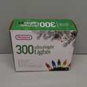 PREXTEX Multicolored Christmas Lights with Green Wire, 60 Feet, 300 Lights, Colorful String Lights Indoor or Outdoor - Incandescent String Lighting for Christmas Tree Decorations for Fences and Patios