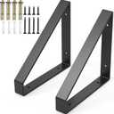 2PCS Heavy Duty Shelf Brackets,8" Metal Wall Brackets Steel Triangle Bracket,300lbs Load Garage Workshop Home Shelf Brackets,Industrial Shelf Supports