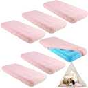 Breling Kids Air Mattress Fitted Sheets Compatible with Intex Cozy Kidz (Sheet Only) Toddler Inflatable Mattress Sheets for Kids Sleepover Party Travel Camping Airbed (Pink,6 Pcs)