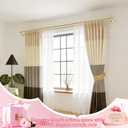 Gold Blackout Double Curtain Rods Set, USFOOK Wrap Around Curtain Rods for Windows 66 to 120 Inch, 6/8 Inch Room Darkening Curtain Rod 32 to 115 Inch, Decorative Drapery Rods for Home