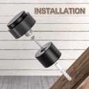 SANATO 15Pcs Black Door Stopper Floor Mounted with Black Rubber, Cylindrical 304 Stainless Steel Made