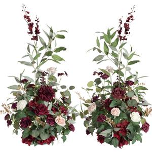 Ling's Moment 41" Tall Fall Free Standing Artificial Flowers Arrangements 2pcs Wedding Arch Altar Stage Decorations Romantic Marsala For Ceremony Reception Rose Floral Party Outdoor Centerpieces Decor Ling's Moment 41" Tall Fall Free Standing Artificial Flowers Arrangements 2pcs Wedding Arch Altar Stage Decorations Romantic Marsala For Ceremony Reception Rose Floral Party Outdoor Centerpieces Decor