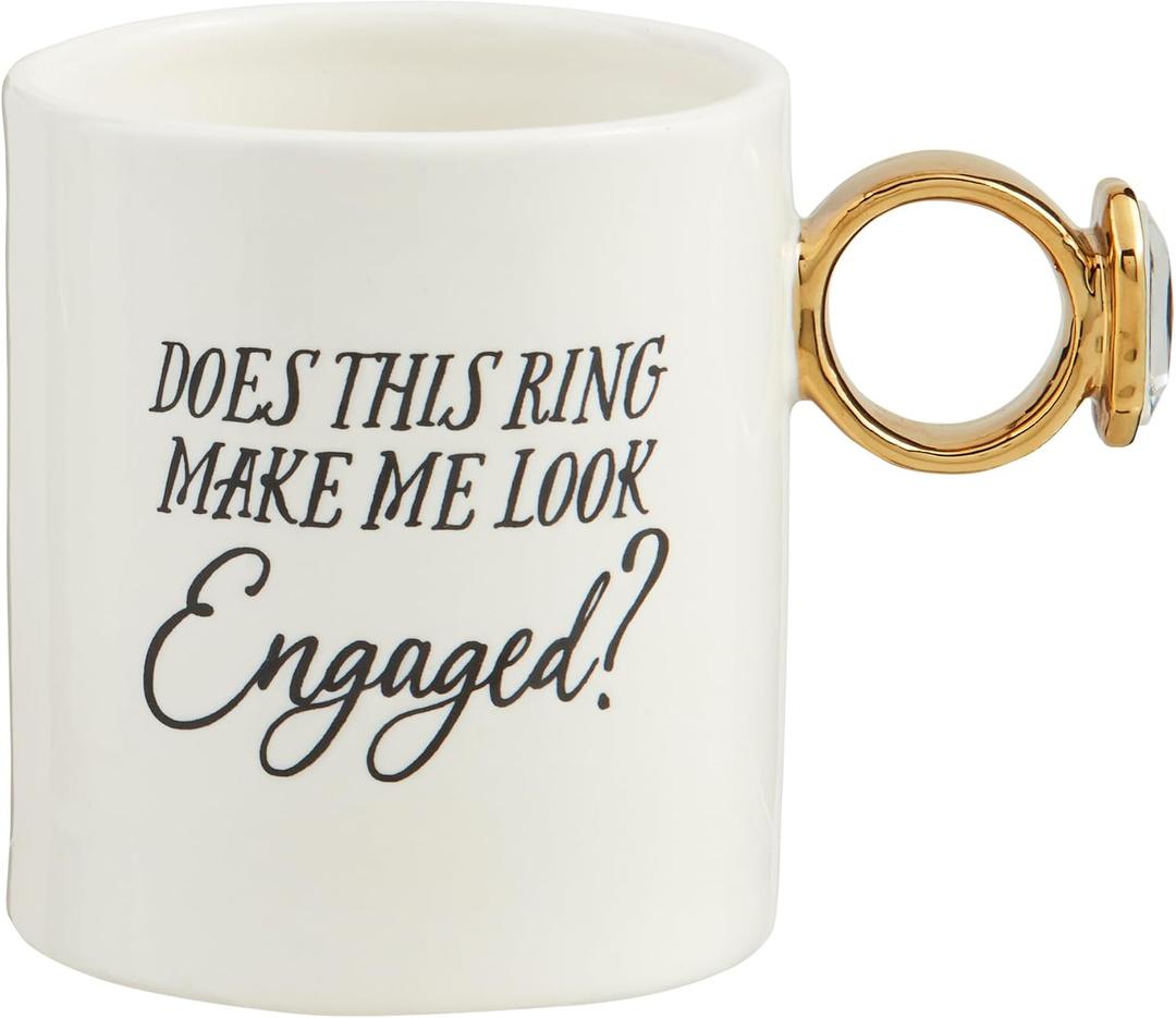 Mud Pie Engaged Ring Mug; 17 oz