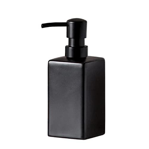 GalDal Matte Black Ceramic Square Hand Soap & Lotion Dispenser for Bathroom, Dish Soap Dispenser for Kitchen - 14oz