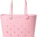 Simple Modern Extra-Large Beach Bag | Waterproof Getaway Rubber Tote with Zipper Pocket for Travel, Pool, Boat, Groceries, Sports | Blush