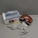 Lamicall Ski Goggles with 3X Anti-Fog - 100% UV Protection, OTG, Gifts for Skiing, Snowboard, Snowmobile, Men, Women (White Frame - Pink Lens)