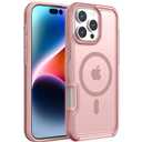 ArtsEvo Strong Magnetic for iPhone 16 Pro Max Case, Compatible with MagSafe, 360° Military-Grade Protection, Slim Translucent Matte Phone Case, Pink