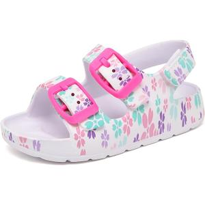 INMINPIN Toddler Boys Girls Buckle Sandals Comfort Open Toe Sandal with Adjustable Back Strap Size 6