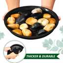 PATIKIL 5 Pack Plastic Plant Saucer, 20 Inch Plant Tray for Pots Round Plant Dish Plant Drip Trays Water Tray for Indoors Outdoors Garden, Black