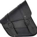 Black Synthetic Leather Black Jack Motorcycle Swingarm Bag for Sportster/Dual Shock Models - Black with Black Buckle - Made in USA by Willie & Max [59778-05]