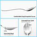 Alata Sporks, 8-Pack Food-grade Stainless Steel Sporks, 7.4 Inches Long Handle Salad Forks For Dessert, Ice Cream, Salad, Soup, Noodle, Spaghetti, Dishwasher Safe (Silver)