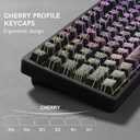 dagaladoo Double Shot PBT keycaps 118 Keys Set Black Topographic Shine Through Custom keycaps Cherry Profile Custom Keyboard Key caps for 60/65/75/TKL/96/100% US Layout Mechanical Keyboard
