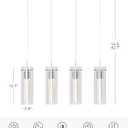 Tawson Alice 4-Light Chandelier Pendant Ceiling Light, Integrated Led and Bubble Glass, for Kitchen Island, Hallway, Entryway, Passway, Dining Room, Bedroom, Balcony, Living Room