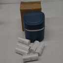 Mini Desk Trash Can with Lid with Trash Bags 180 Pcs Swing-Lid Tiny Countertop Garbage Bin Small Table Top Plastic Covered Waste Basket (Blue)