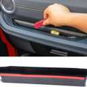 Savadicar Grab Bar Tray with Microfiber Compatible with 2024 2025 Jeep Wrangler (JL) and Gladiator (JT), Passenger Side Grab Tray Storage Organizer, Interior Accessories, Black