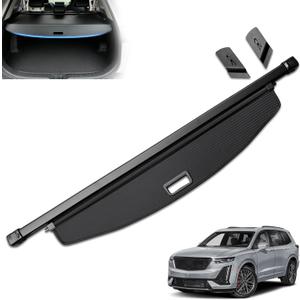 MIALUTY Cargo Cover for 2020-2026 Cadillac XT6 Retractable Trunk Cover XT6 Accessories Anti-Peeping Anti-Theft Privacy Screen,Trunk Luggage Shield Shade Carbon Fiber Texture