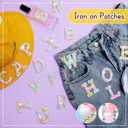 Canlierr 52 Pcs Self Adhesive Pearl Rhinestone Letter Patches Rhinestone A-z Glitter Pearl Sew on Patches Bling Letter Sticker Appliques Fabric Craft for DIY Clothes Bags Hats(Stylish Style), 0.79-2.05 inches