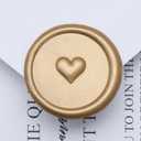UNIQOOO Wax Seal Stickers - 3D Heart Wedding Invitation Envelope Seal Stickers, 50 Pcs Self-Adhesive Prosecco Metallic Light Gold Stickers, Perfect for Invitation, Christmas, Gift