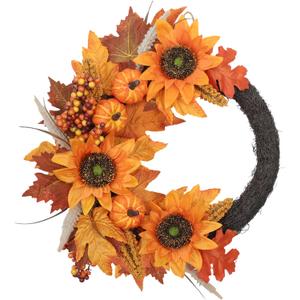 Fall Wreaths for Front Door, 20'' Fall Door Wreath for Harvest Decor