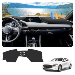 FIILINES Dash Cover for 2019-2026 Mazda 3, Dashboard Mat Accessories Dash Cover Sunshade Nonslip Mesh Protector No Glare Black