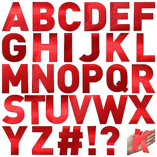 Panelee 145 Pieces 20 Sheets Large Letter Stickers 4 Inch Big Font Alphabet Letter Stickers Self Adhesive for Classroom Window Door Home Decor Mailbox Sign(Red)