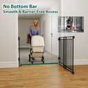 Miumoon 26.5-43" No Bottom Bar Baby Gate for Stairs | 2-in-1 Auto Close Dog Gate Indoor with Large Walk Thru Door, Hardware Mount Pet Gate for Top and Bottom Stairs, 29" H