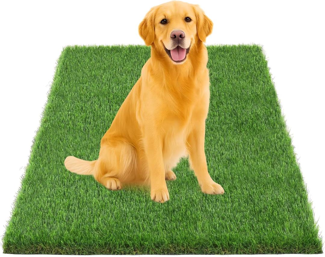 THREE ORANGES Artificial Grass, Reusable Dog Training Mat Large Size - 47x31 Inch Fake Grass Turf with Drainage Holes for Outdoor Indoor, Porch, Patio, Balcony