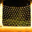 FUNPENY Christmas 360 LED Net Lights, 12 FT x 5FT Clear Wire Christams Outdoor String Lights 8 Modes Waterproof Connectable Xmas Decorations for Indoor Bushes Garden Party Holiday Decor (Warm White)